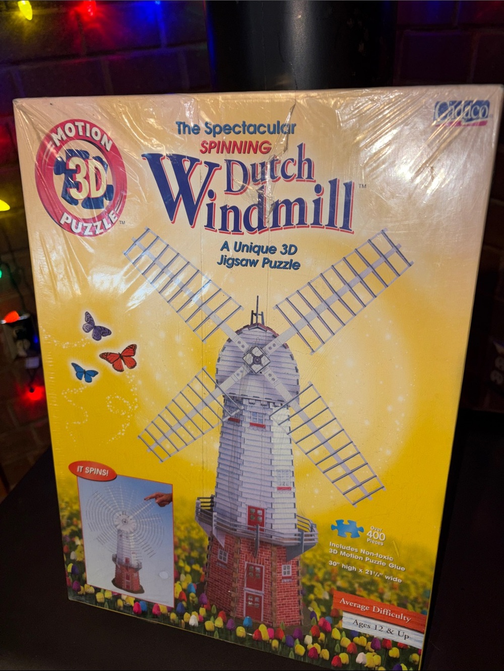 1998 Cadaco 3D Spinning Dutch Windmill Puzzle Sealed In Box New Dead Stock